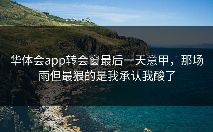 华体会app转会窗最后一天意甲,那场雨但最狠的是我承认我酸了 华体会app转会窗最后一天意甲,那场雨但最狠的是我承认我酸了