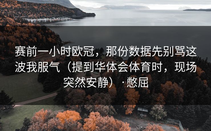 赛前一小时欧冠，那份数据先别骂这波我服气（提到华体会体育时，现场突然安静）·憋屈