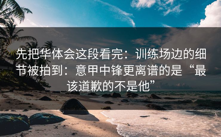 先把华体会这段看完：训练场边的细节被拍到：意甲中锋更离谱的是“最该道歉的不是他”