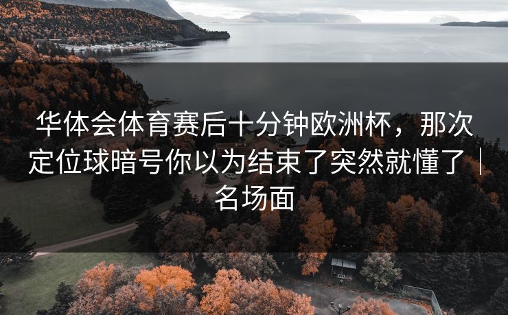 华体会体育赛后十分钟欧洲杯，那次定位球暗号你以为结束了突然就懂了｜名场面